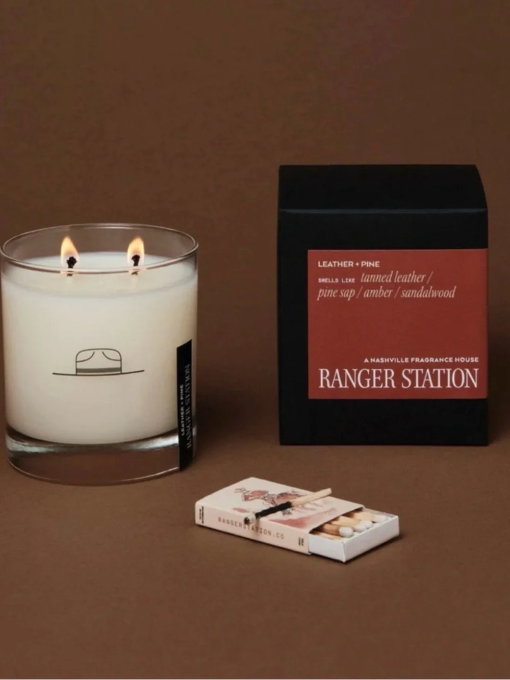 NIB Ranger Station 8.5oz Leather + Pine Candle